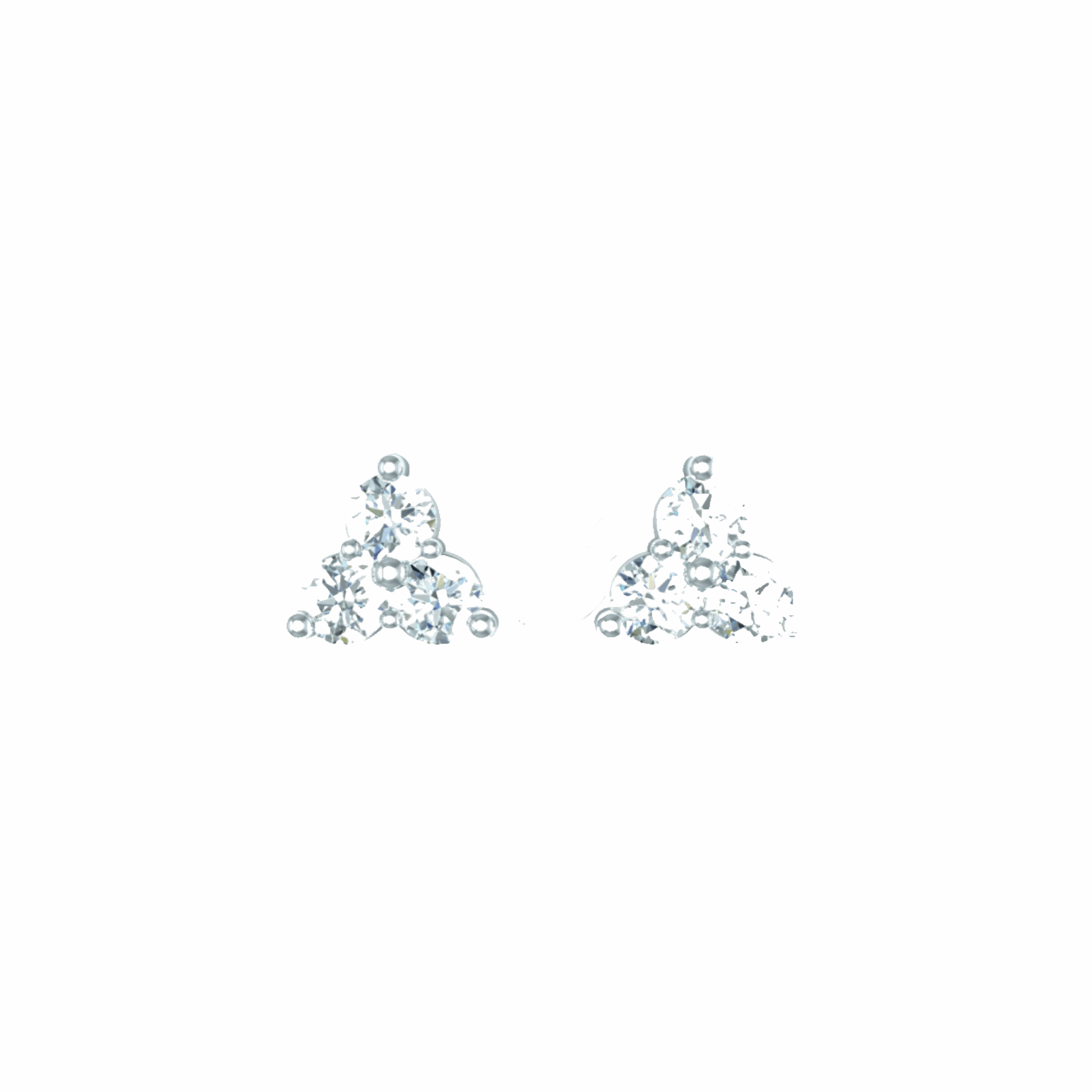 Náušnice Trinity - bílé zlato, diamant
