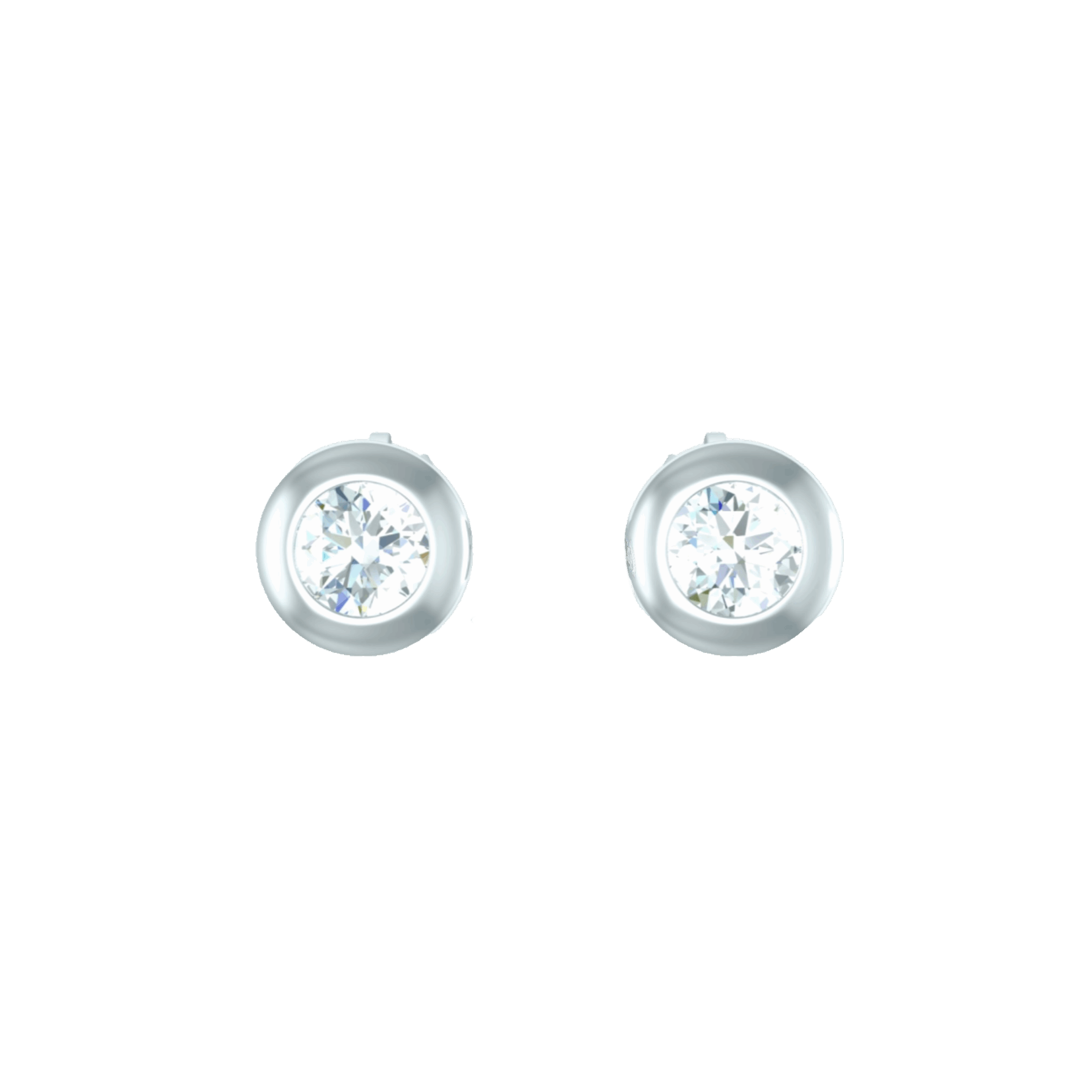Náušnice Button - bílé zlato, diamanty