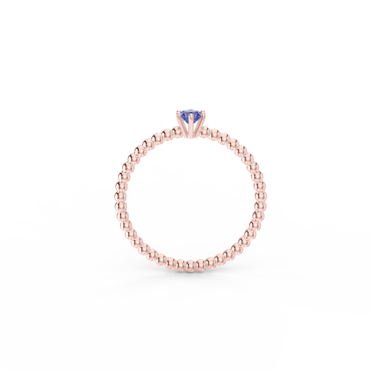 Prsten Bubbles 3,5 - růžové zlato, tanzanit - Obrázek 3