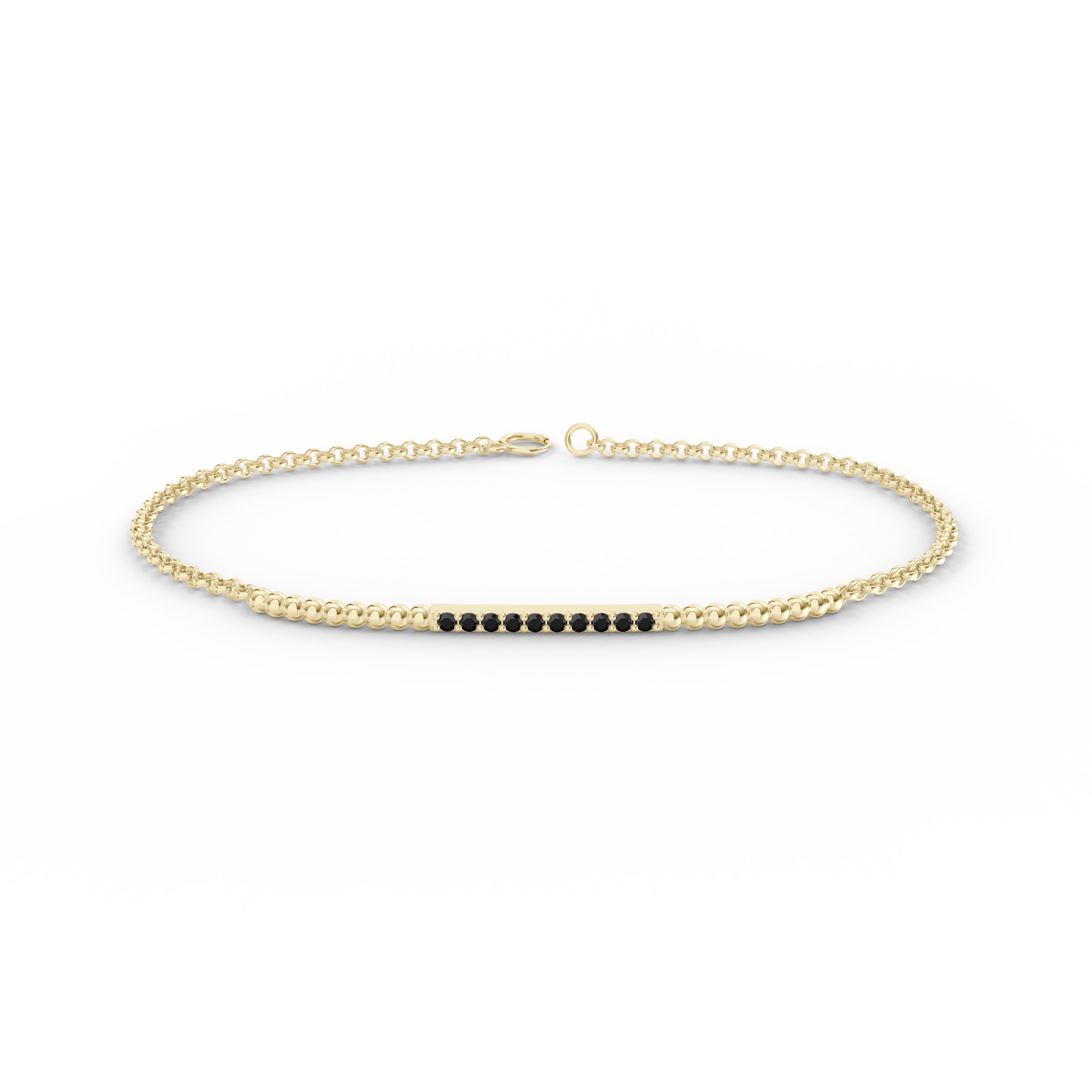 Náramek Ray - žluté zlato, černý diamant