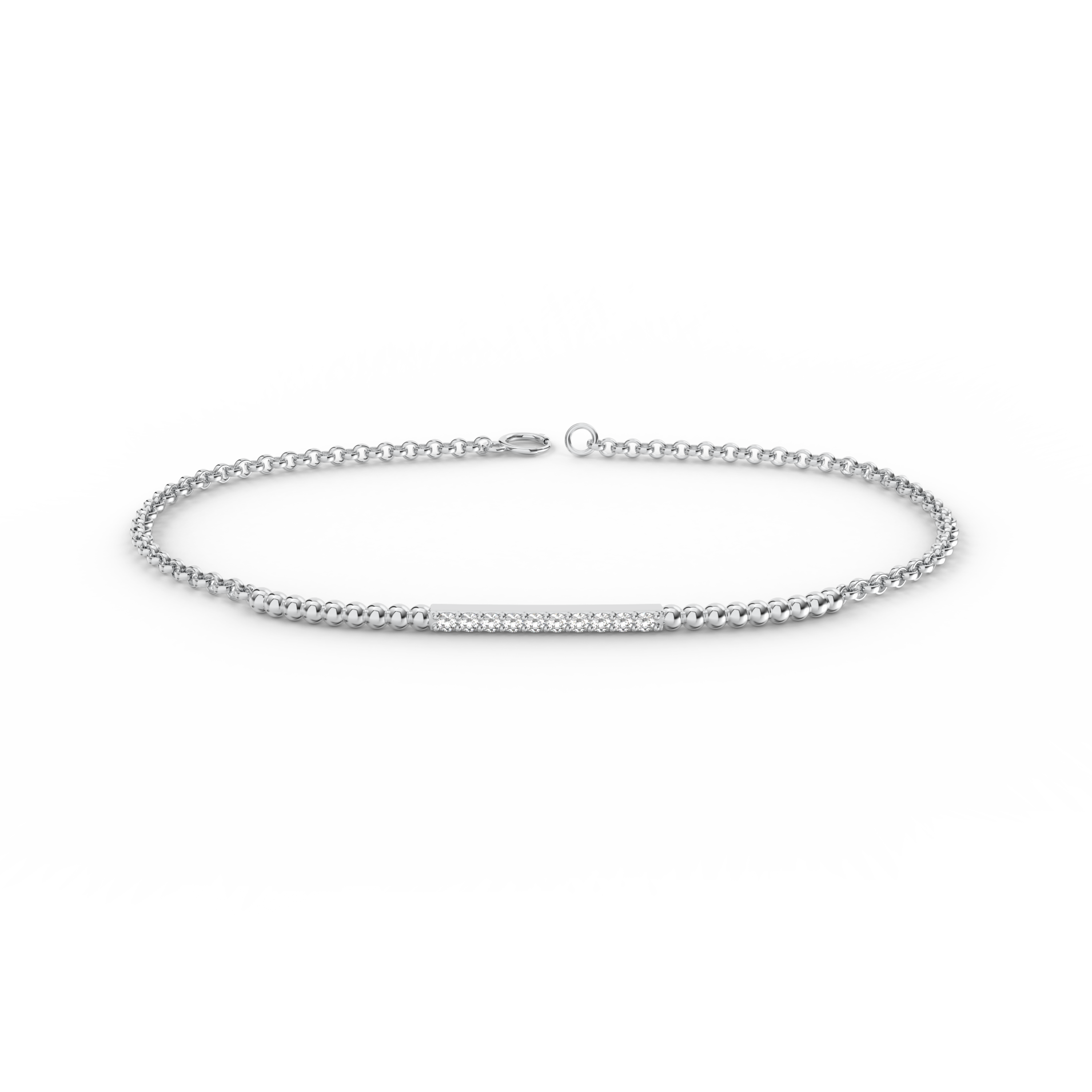 Náramek Ray - bílé zlato, bílý diamant