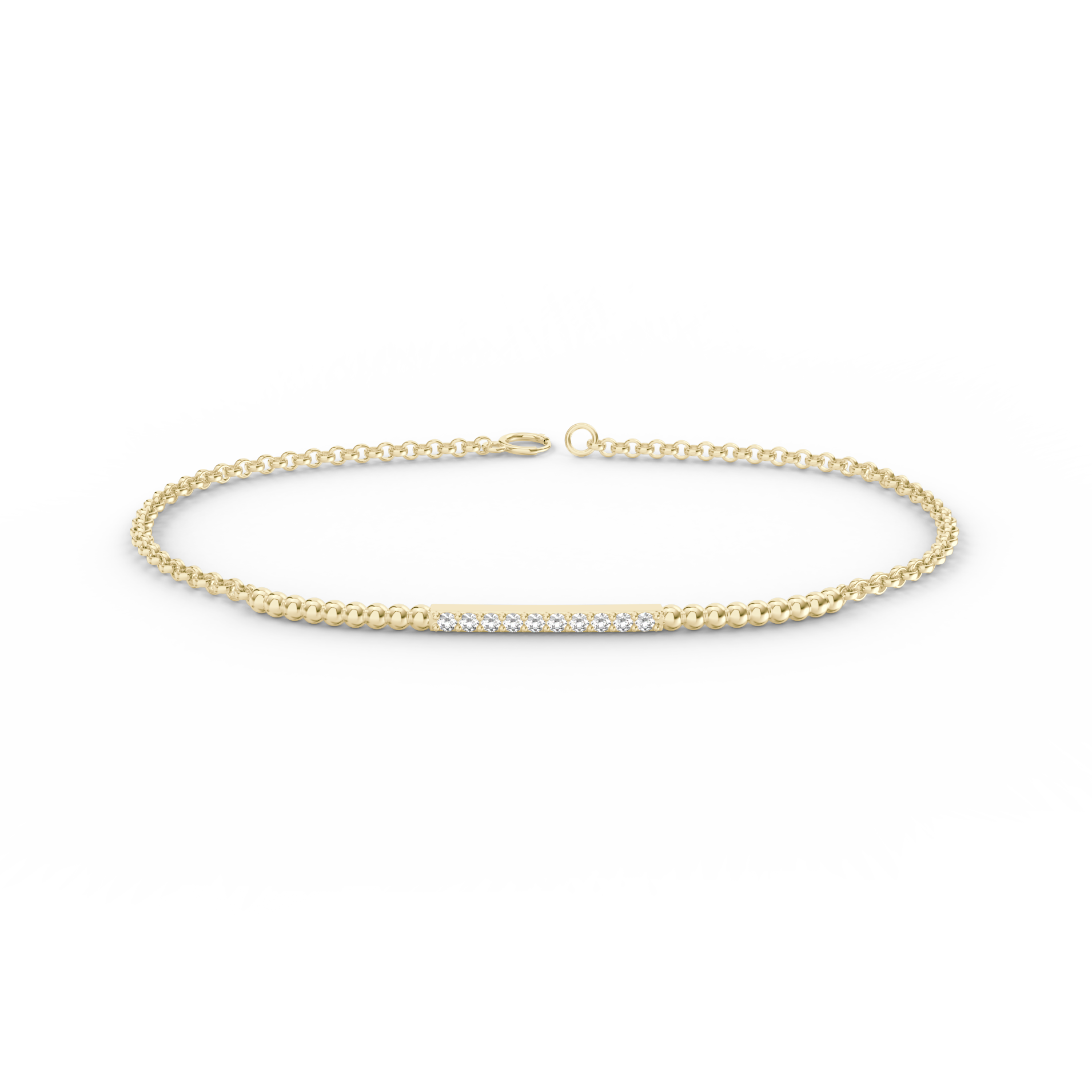 Náramek Ray - žluté zlato, bílý diamant