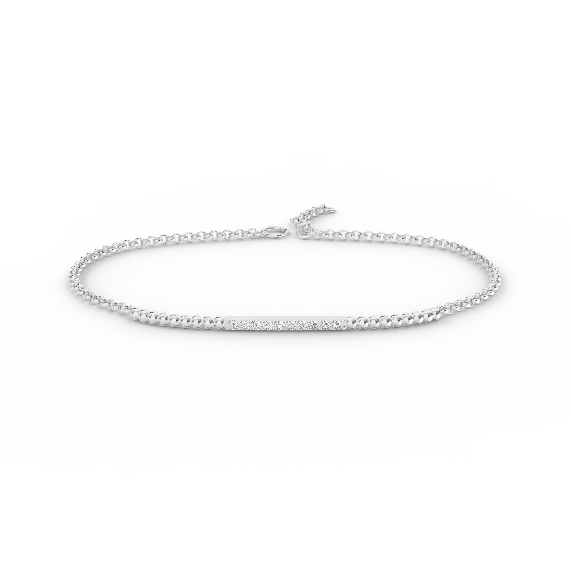 Náramek Ray - bílé zlato, bílý diamant