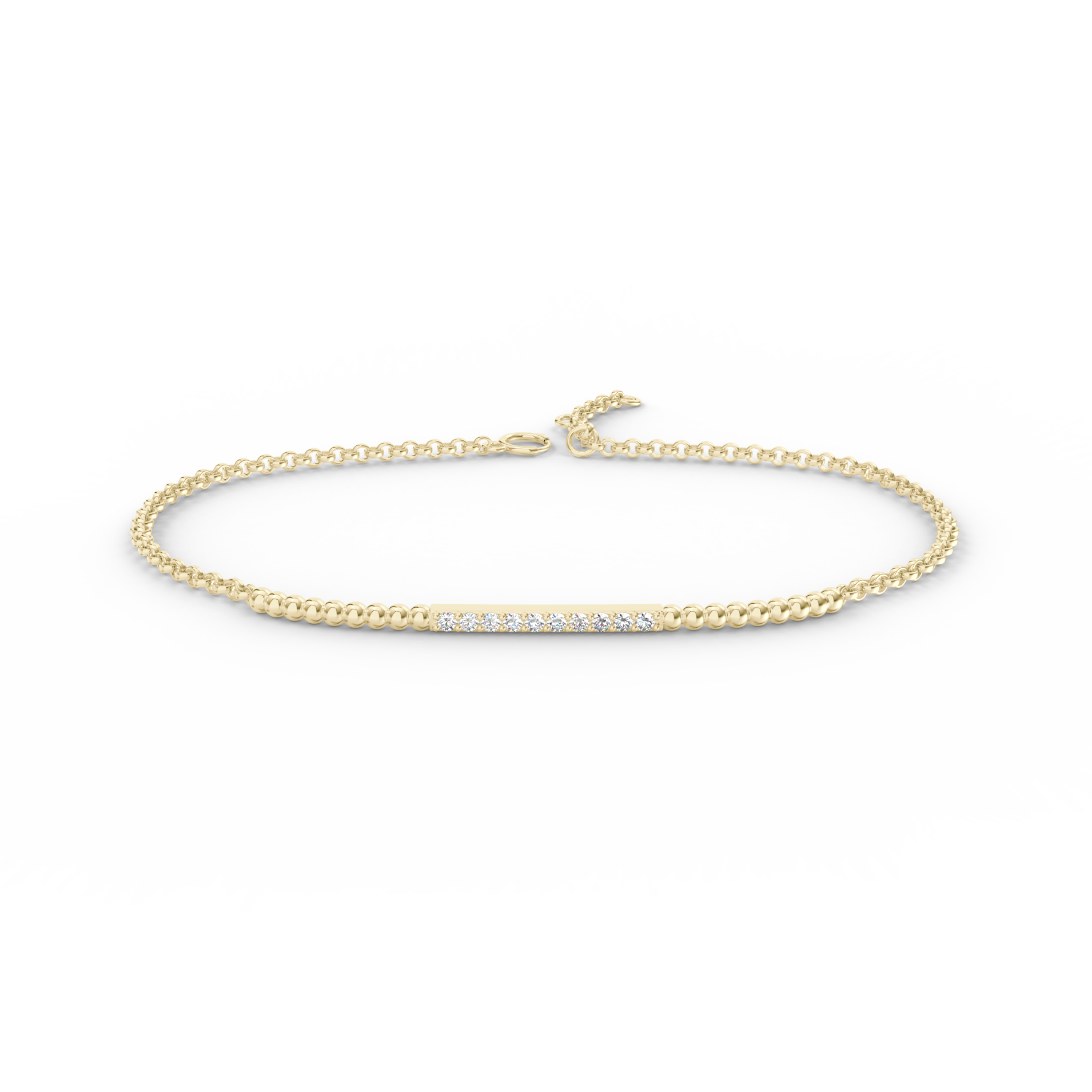 Náramek Ray - žluté zlato, bílý diamant