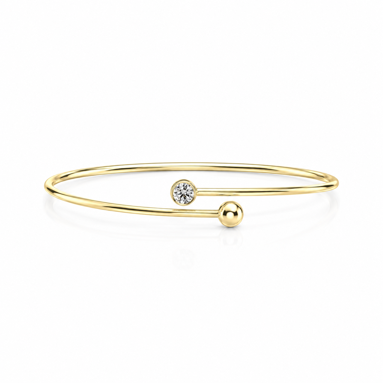 Náramek Minimalist - žluté zlato, bílý diamant