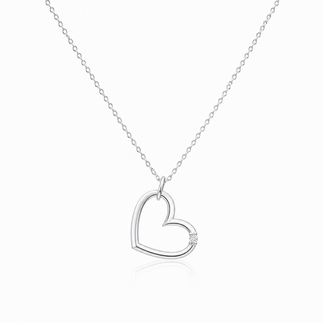 Přívěsek Heart Molly - bílé zlato, diamant