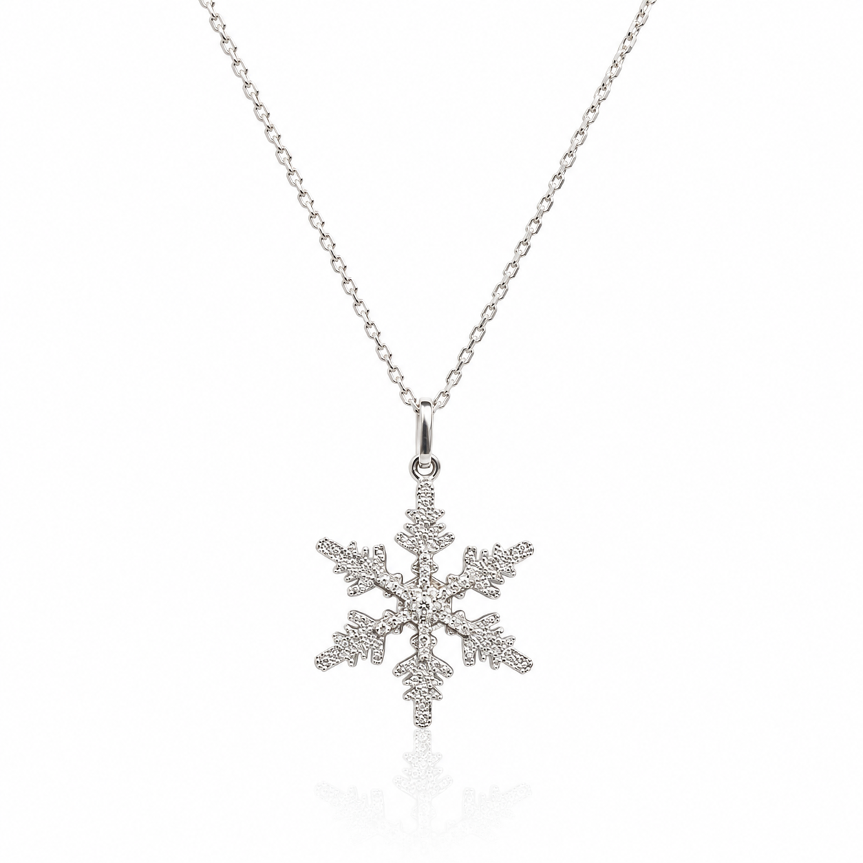Přívěsek Snowflake I - bílé zlato, diamanty