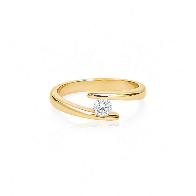 Prsten Ema - žluté zlato, diamant
