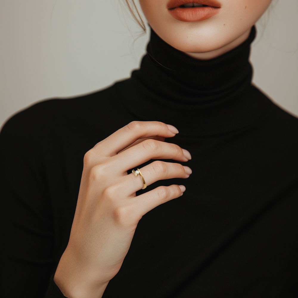 Prsten Ema - žluté zlato, diamant - Obrázek 2