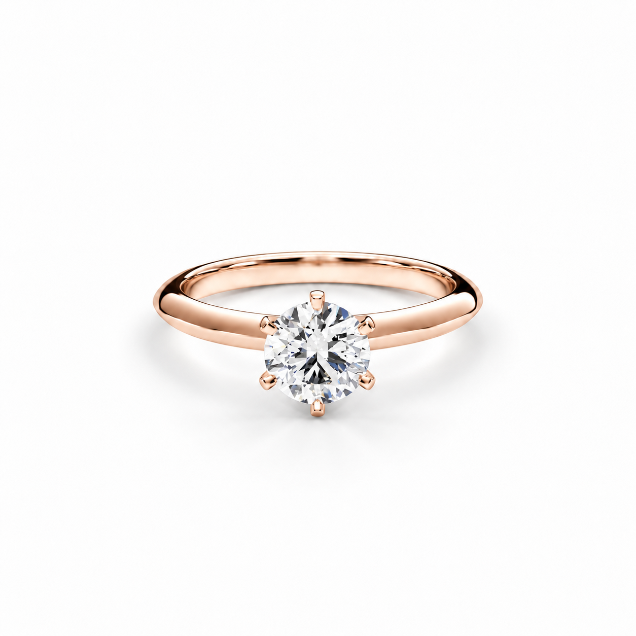 Prsten Caroline Klasik - růžové zlato, diamant 0,70 ct