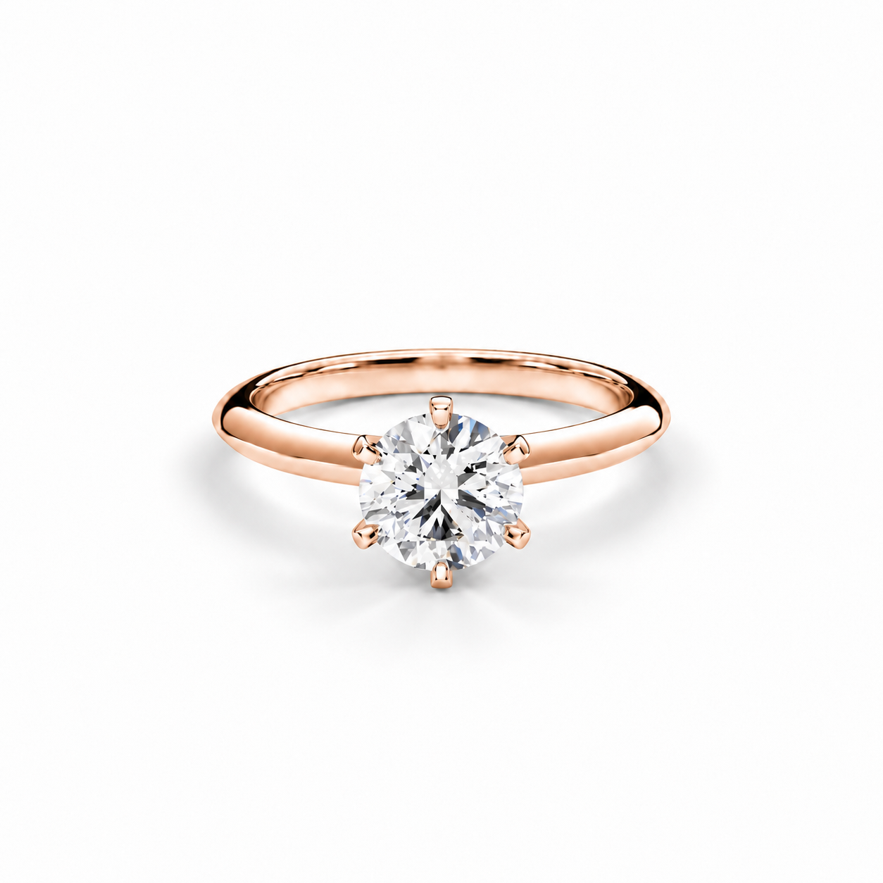Prsten Caroline Klasik - růžové zlato, diamant 1,00 ct