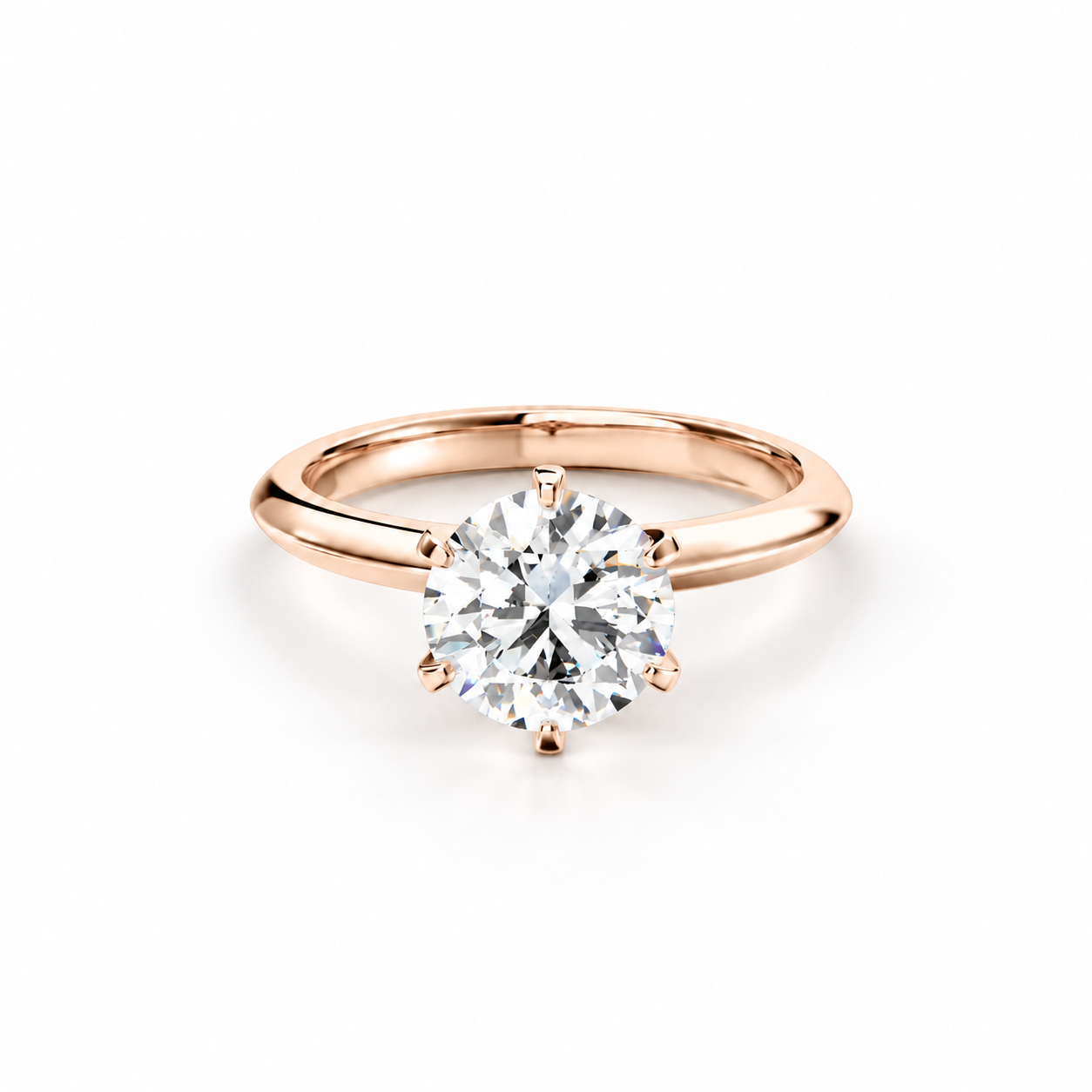 Prsten Caroline Klasik - růžové zlato, diamant 1,50 ct