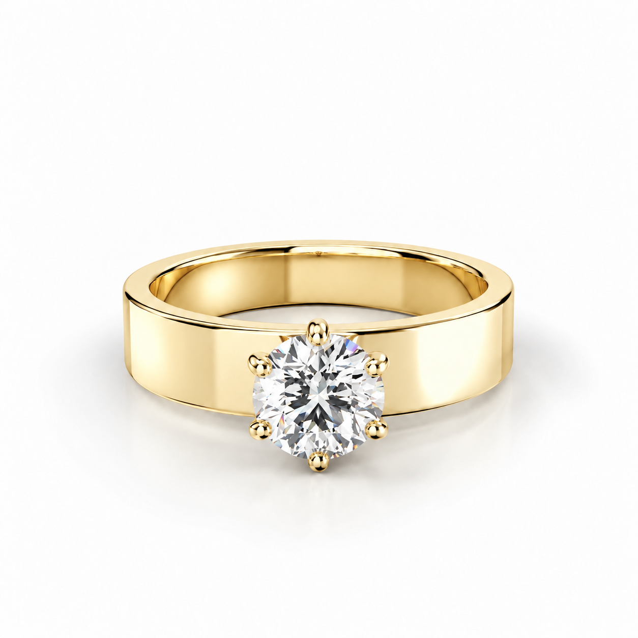 Prsten Presley Modern - žluté zlato, diamant