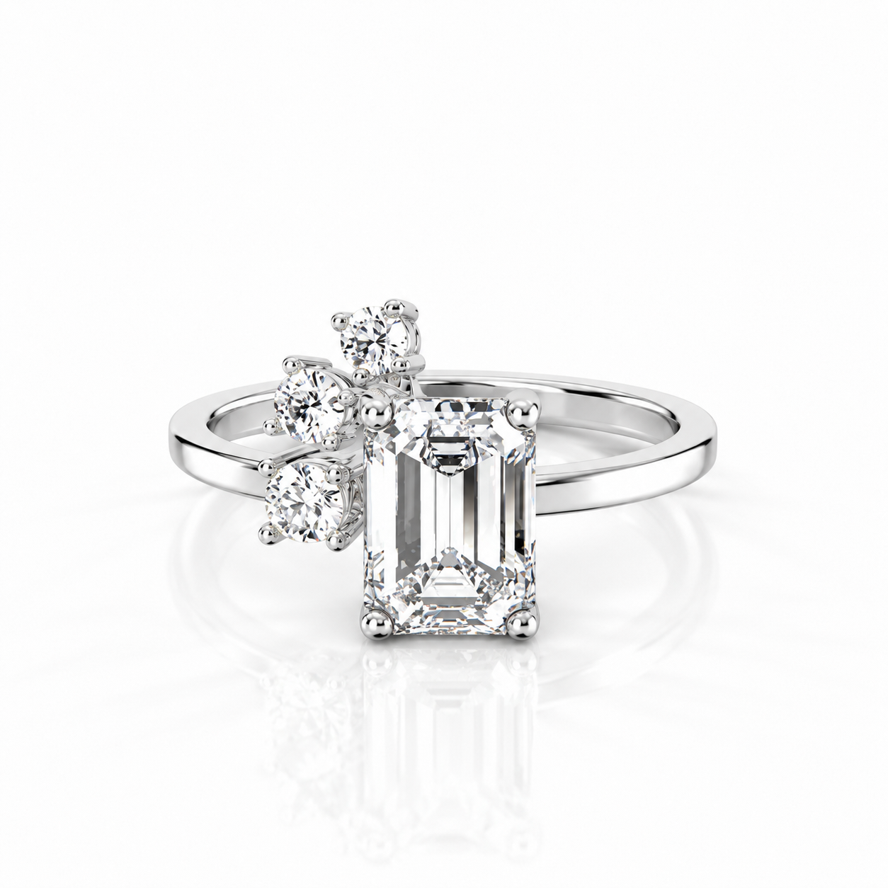 Prsten Esme Modern - bílé zlato, diamanty