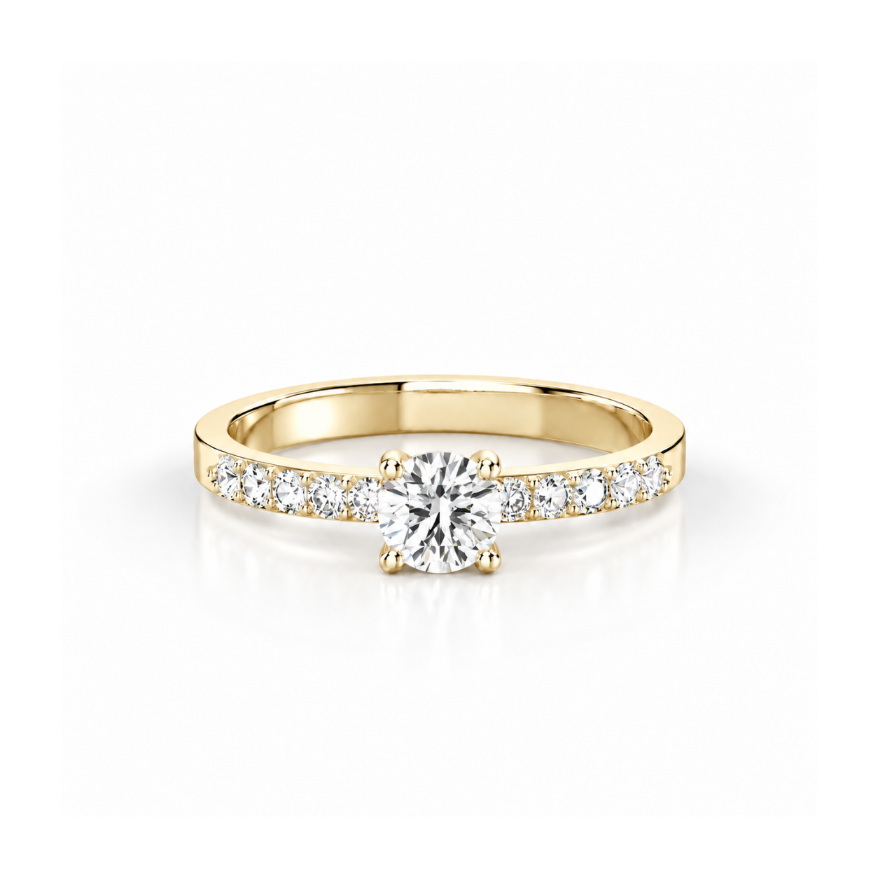 Prsten Amelie Romantik - žluté zlato, diamanty