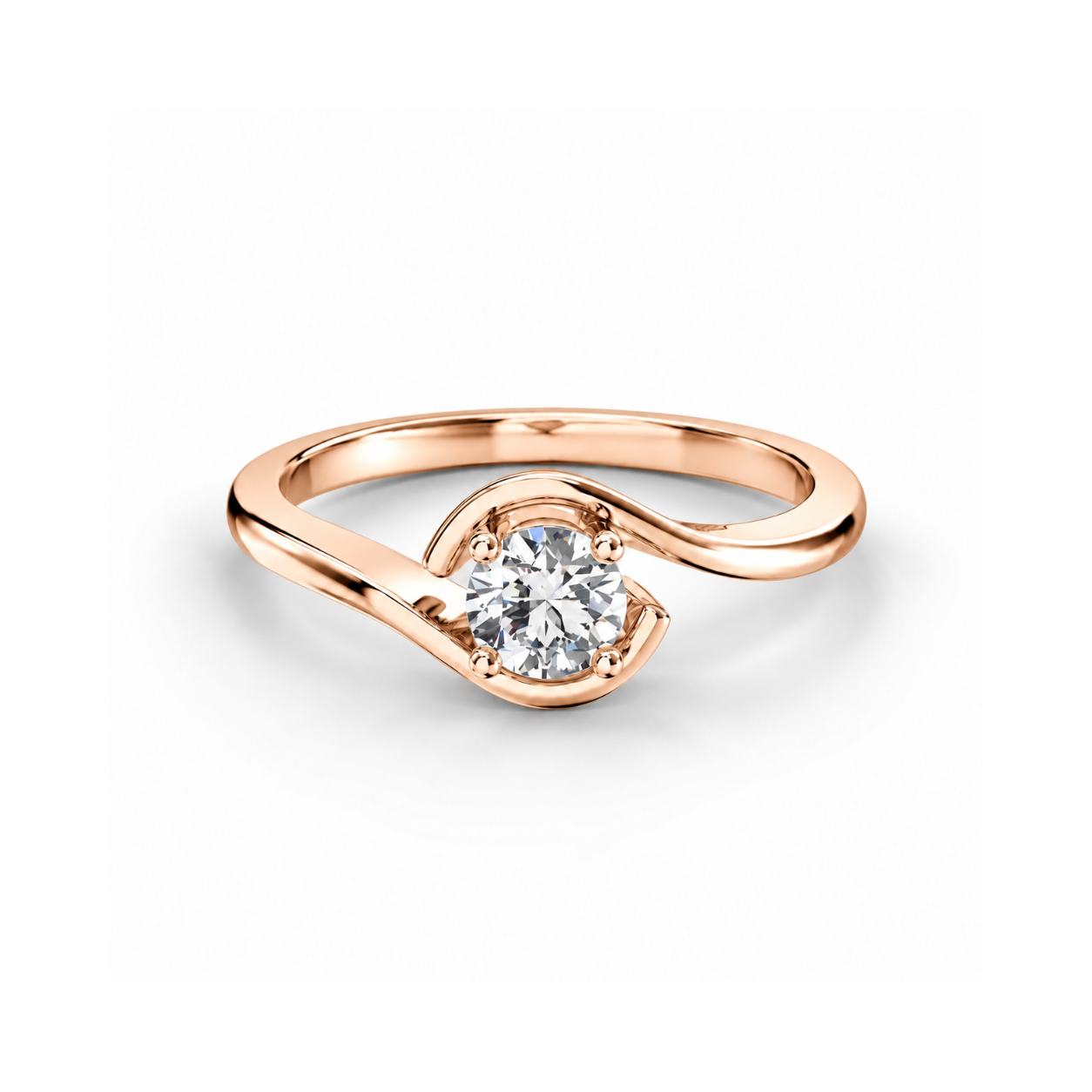 Prsten Celeste Modern - růžové zlato, diamant
