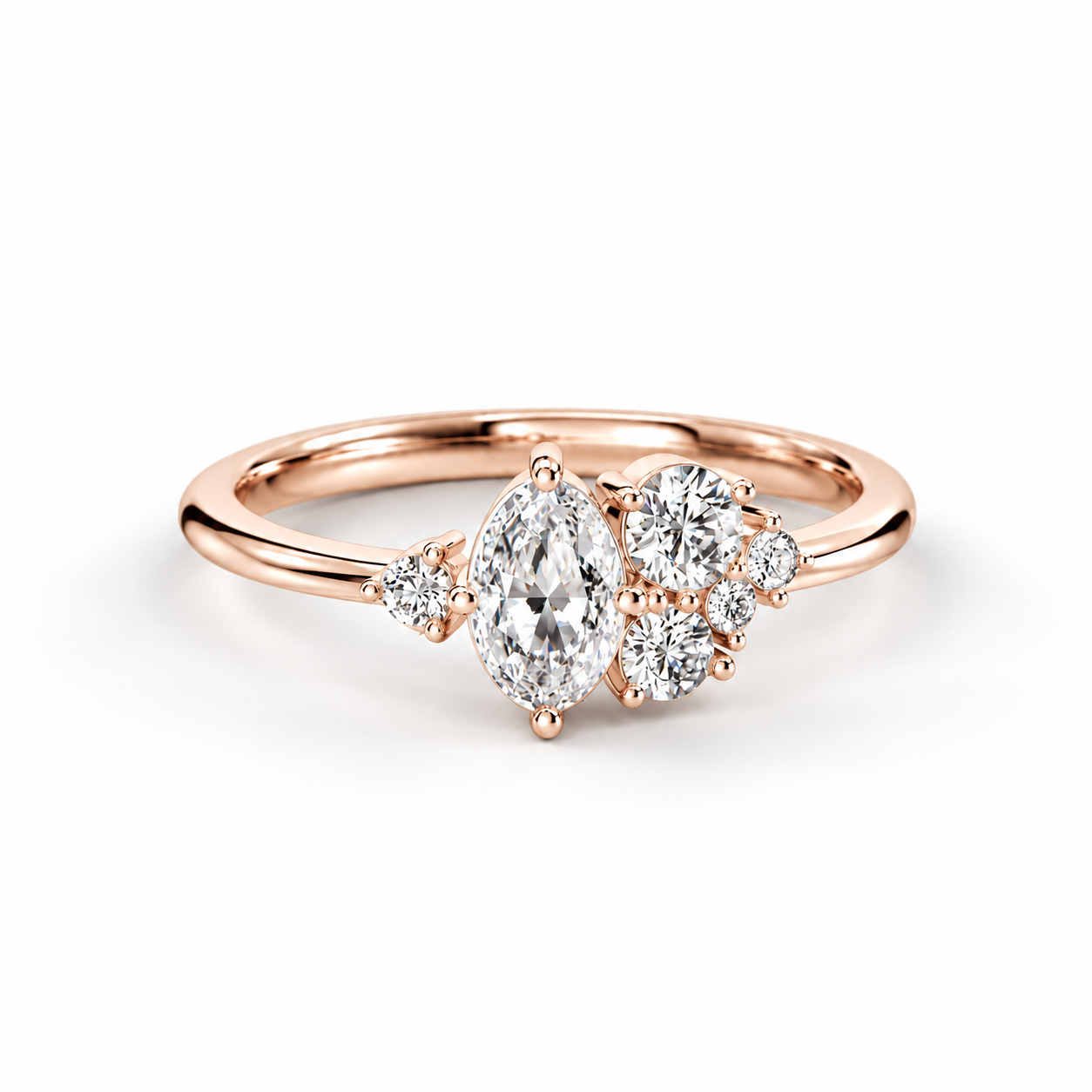 Prsten Paloma Romantik - růžové zlato, diamant