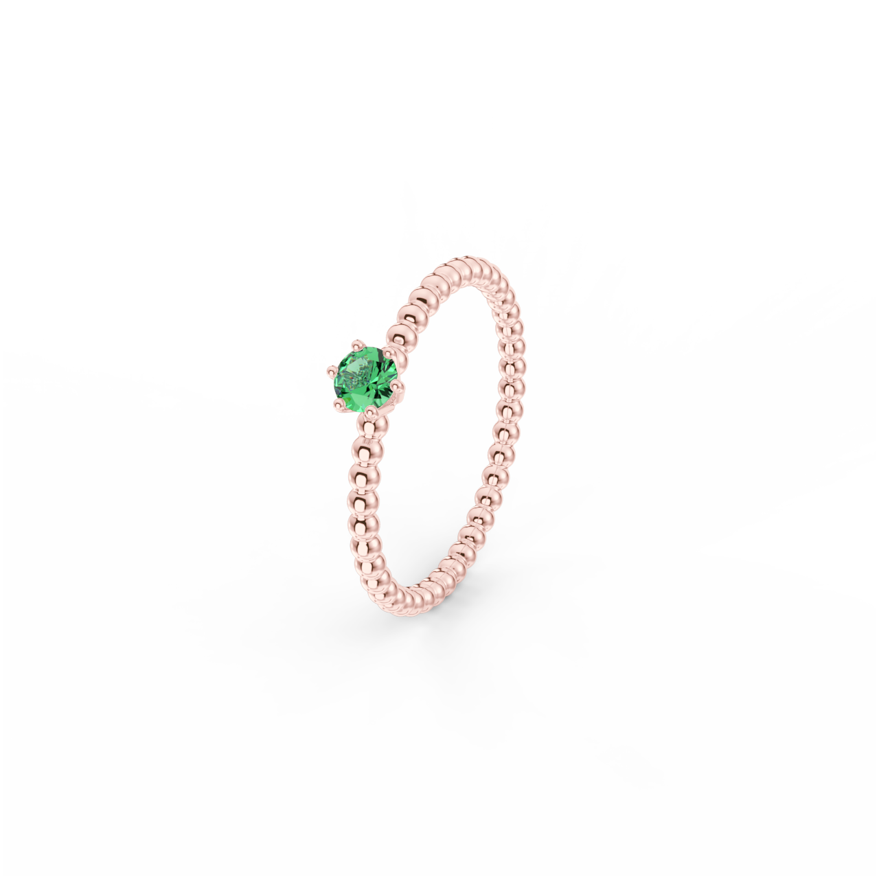 Prsten Bubbles 3,5 - růžové zlato, smaragd - Obrázek 2