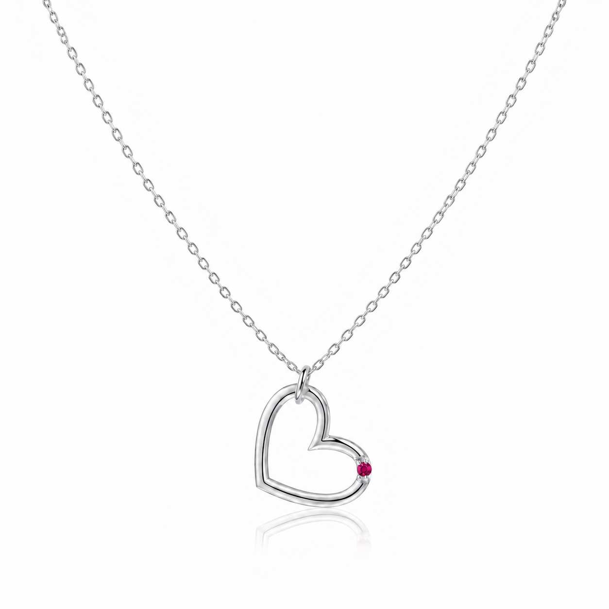 Přívěsek Heart Molly – bílé zlato, rubín