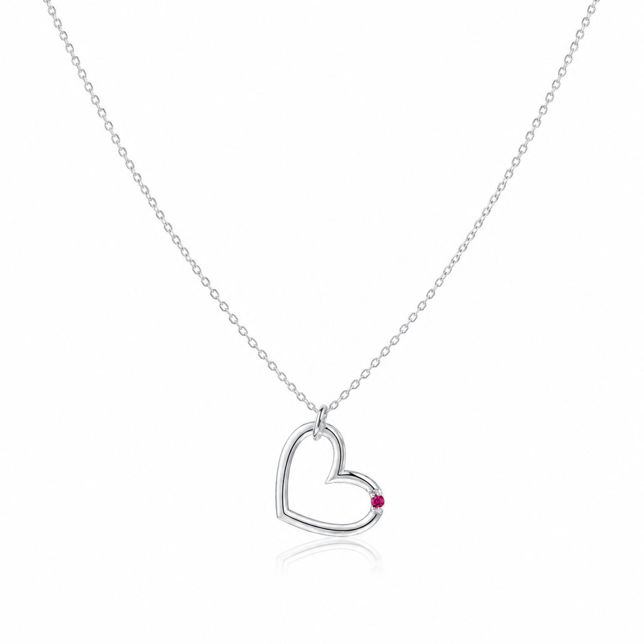 Přívěsek Heart Molly – bílé zlato, rubín