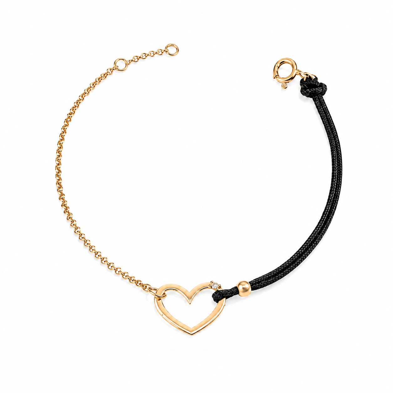 Náramek Heart, růžové zlato, diamant