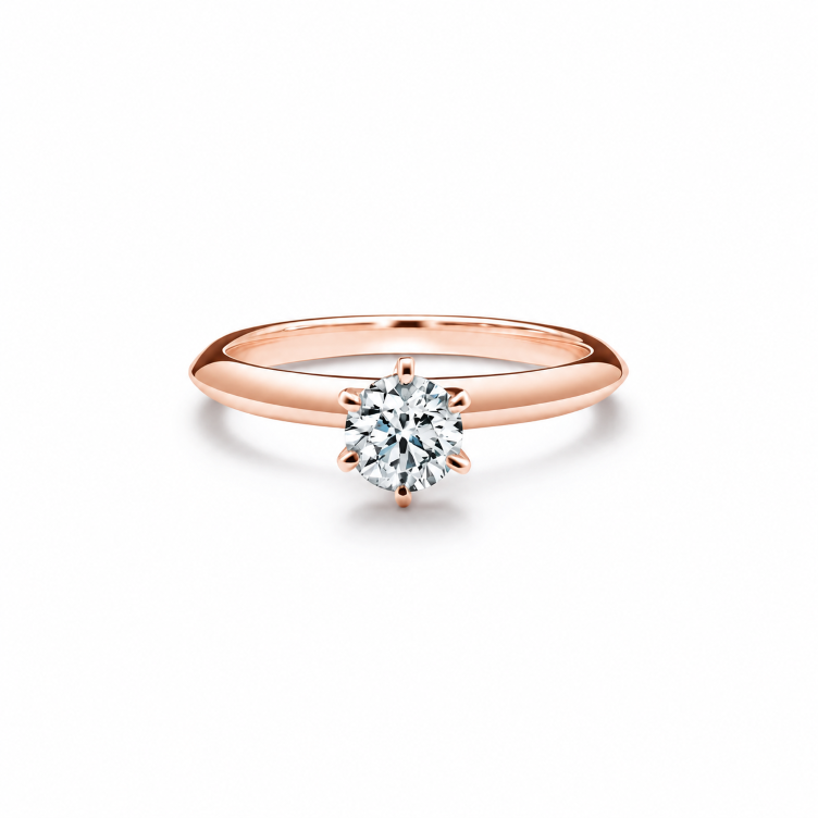 Prsten Caroline Klasik - růžové zlato, diamant 0,30 ct