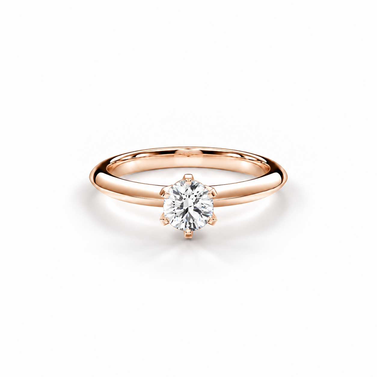 Prsten Caroline Klasik - růžové zlato, diamant 0,30 ct