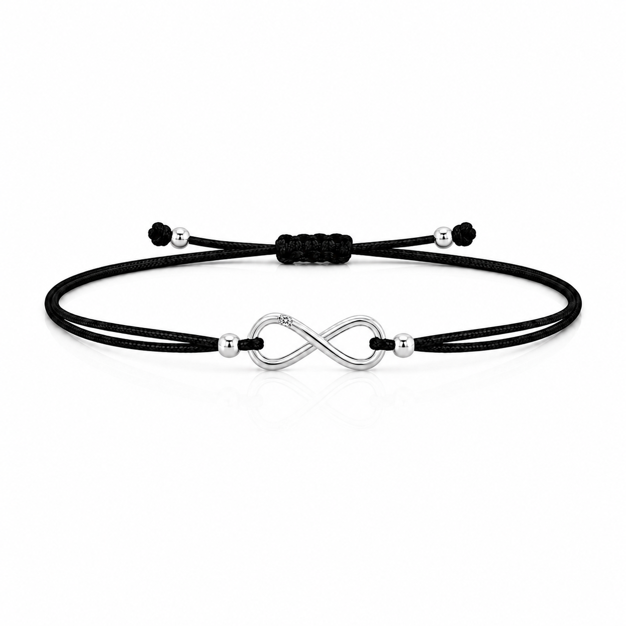 Náramek Infinity, bílé zlato, diamant