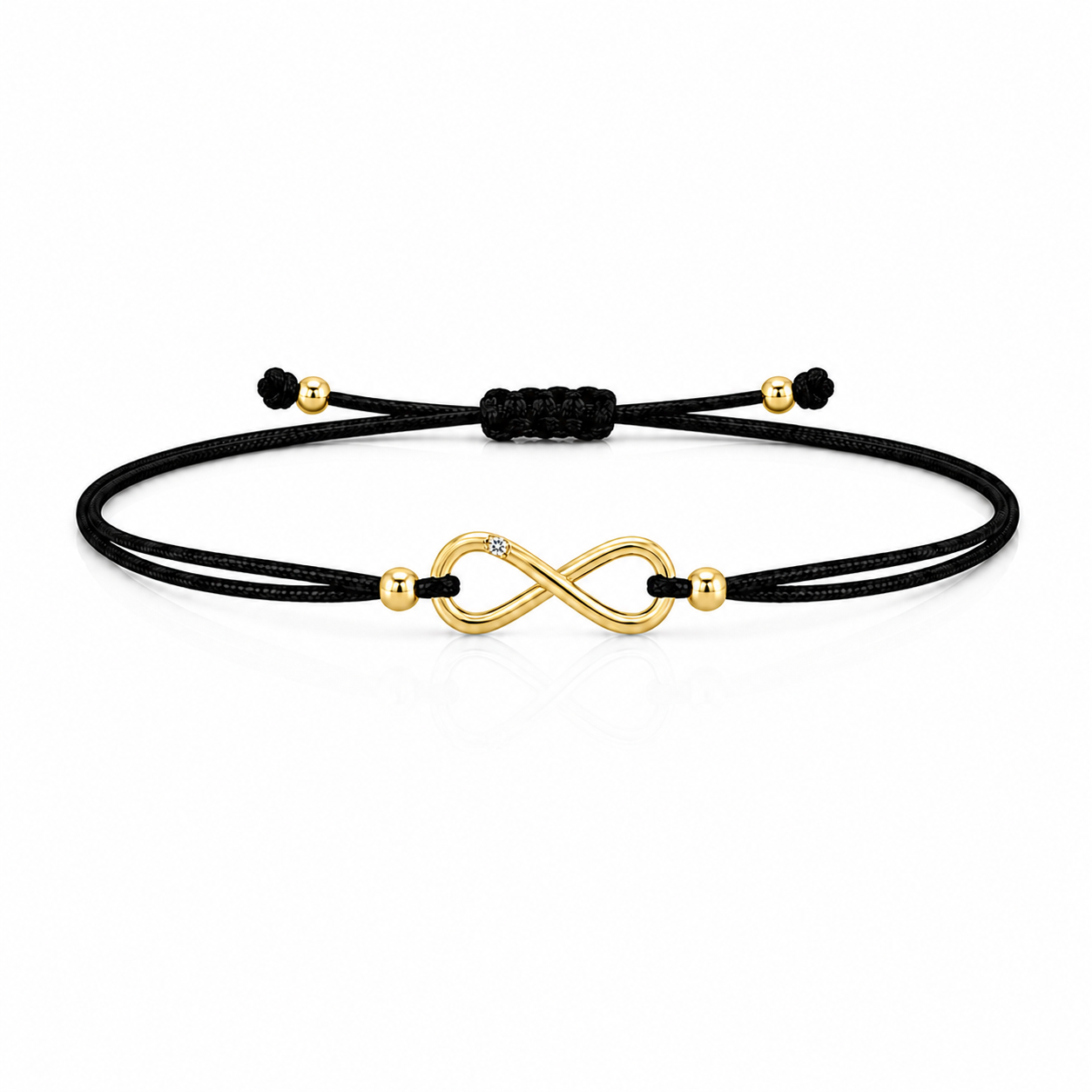 Náramek Infinity, žluté zlato, diamant