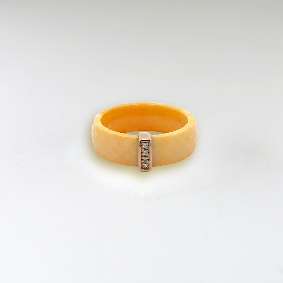 Kara I. žlutá keramika - růžové zlato, diamanty