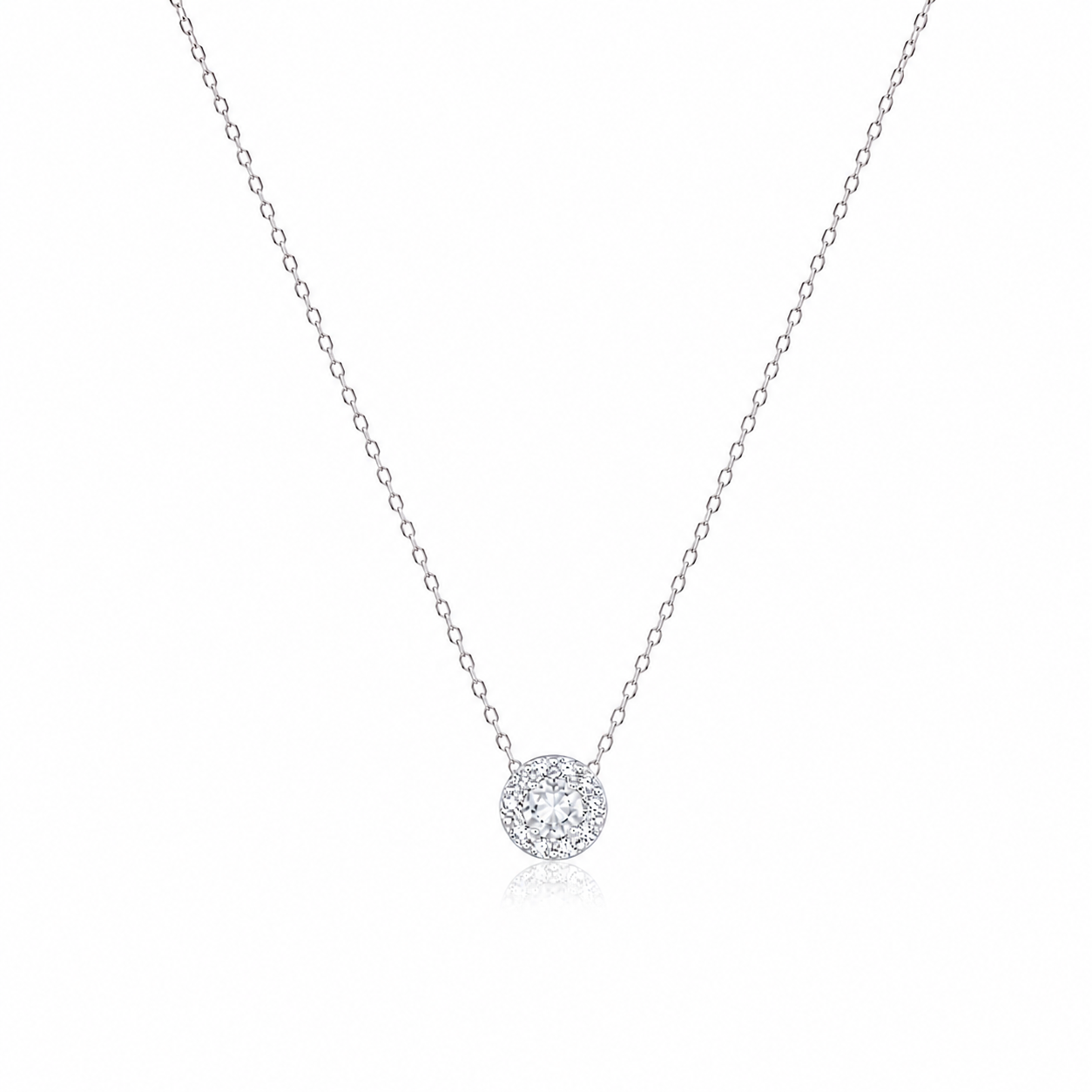 Náhrdelník Charlotte - bílé zlato, diamant