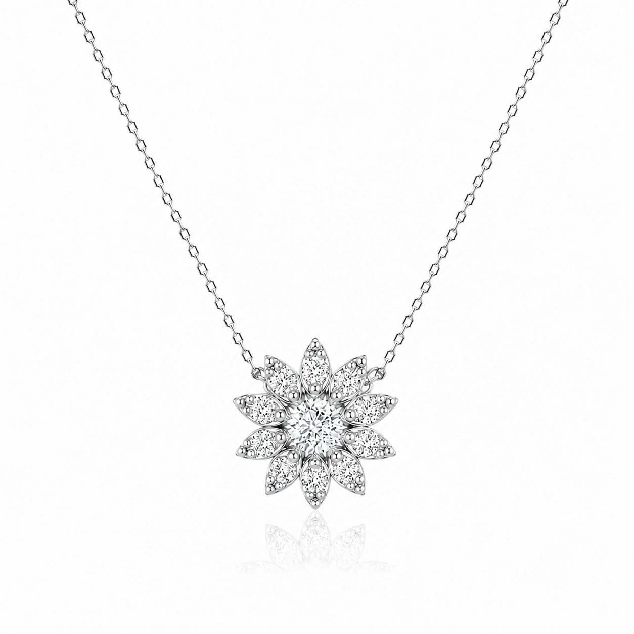 Náhrdelník Daisy - bílé zlato, diamanty
