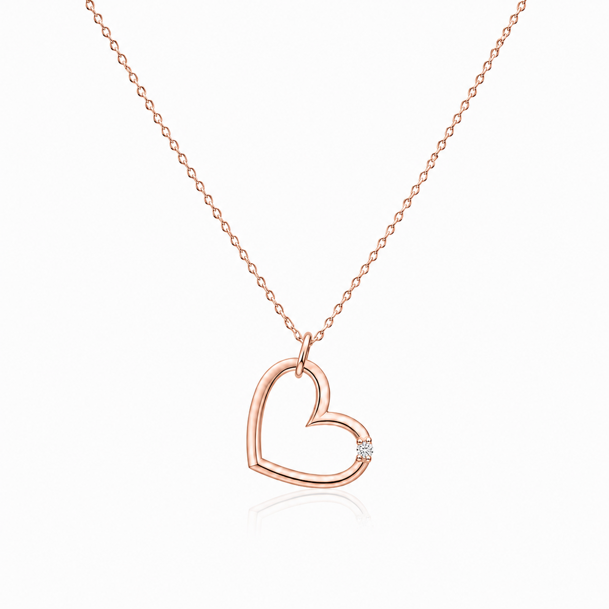 Přívěsek Heart Molly - růžové zlato, diamant