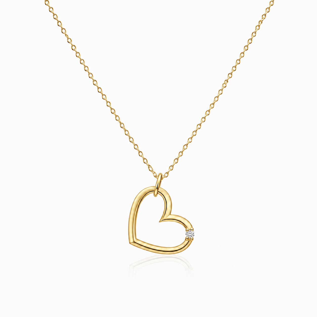 Přívěsek Heart Molly - žluté zlato, diamant
