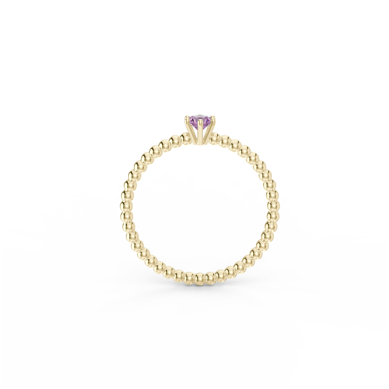Prsten Bubbles 3,5 - žluté zlato, růžový safír - Obrázek 3