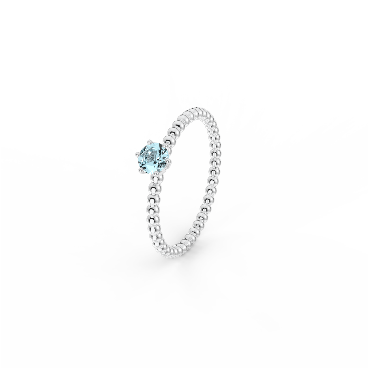 Prsten Bubbles 4 - bílé zlato, Swiss topaz