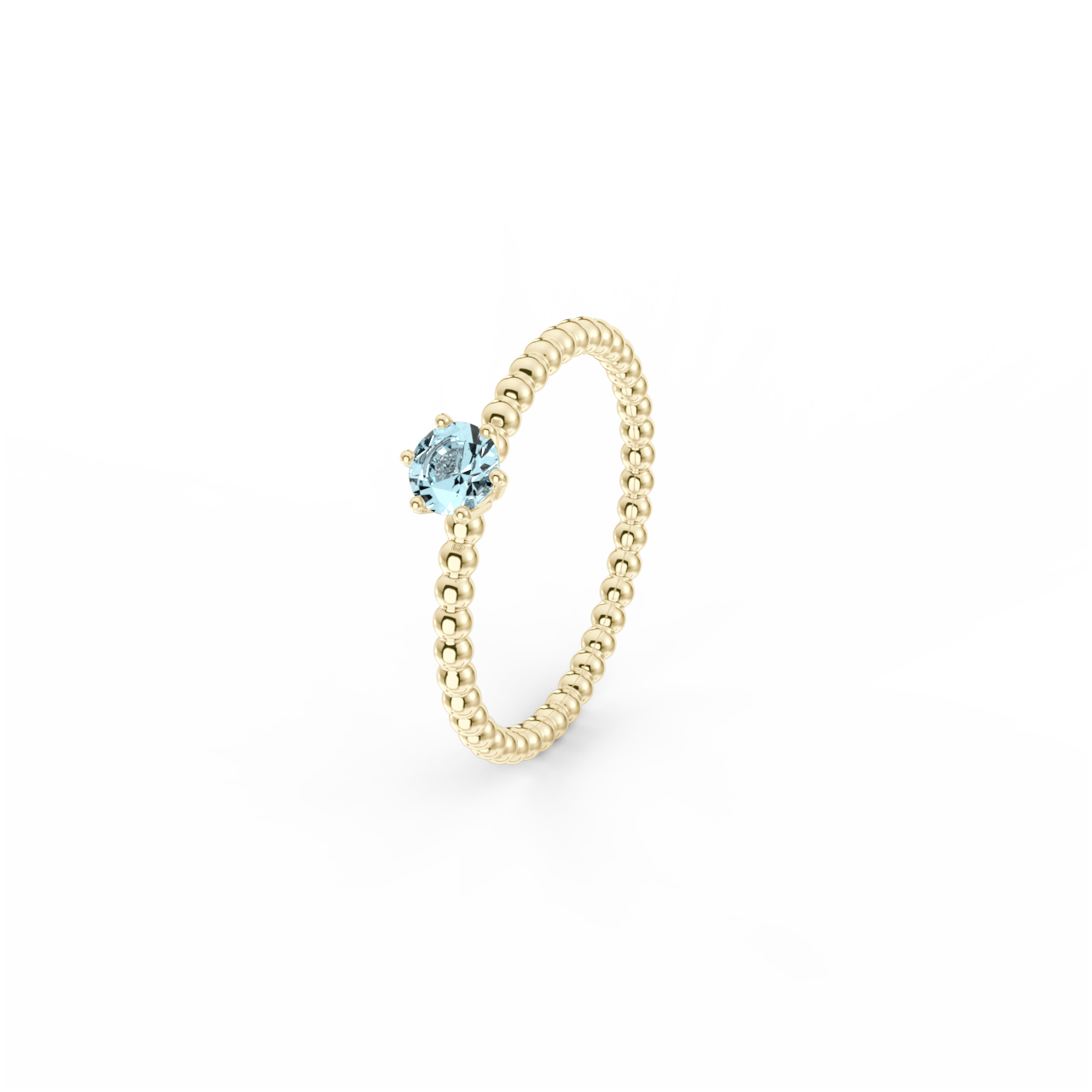 Prsten Bubbles 4 - žluté zlato, Swiss topaz