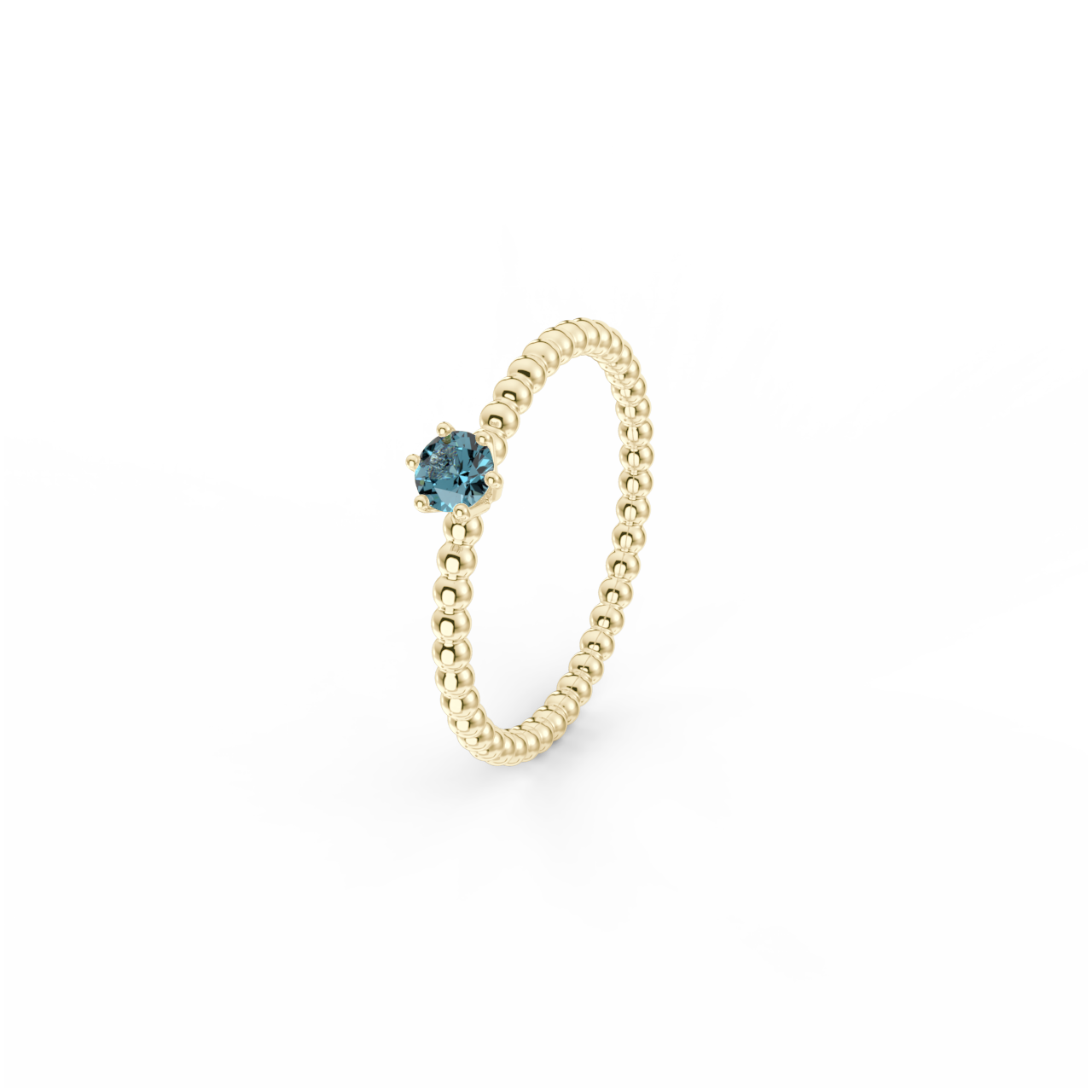 Prsten Bubbles 3,5 - žluté zlato, london topaz