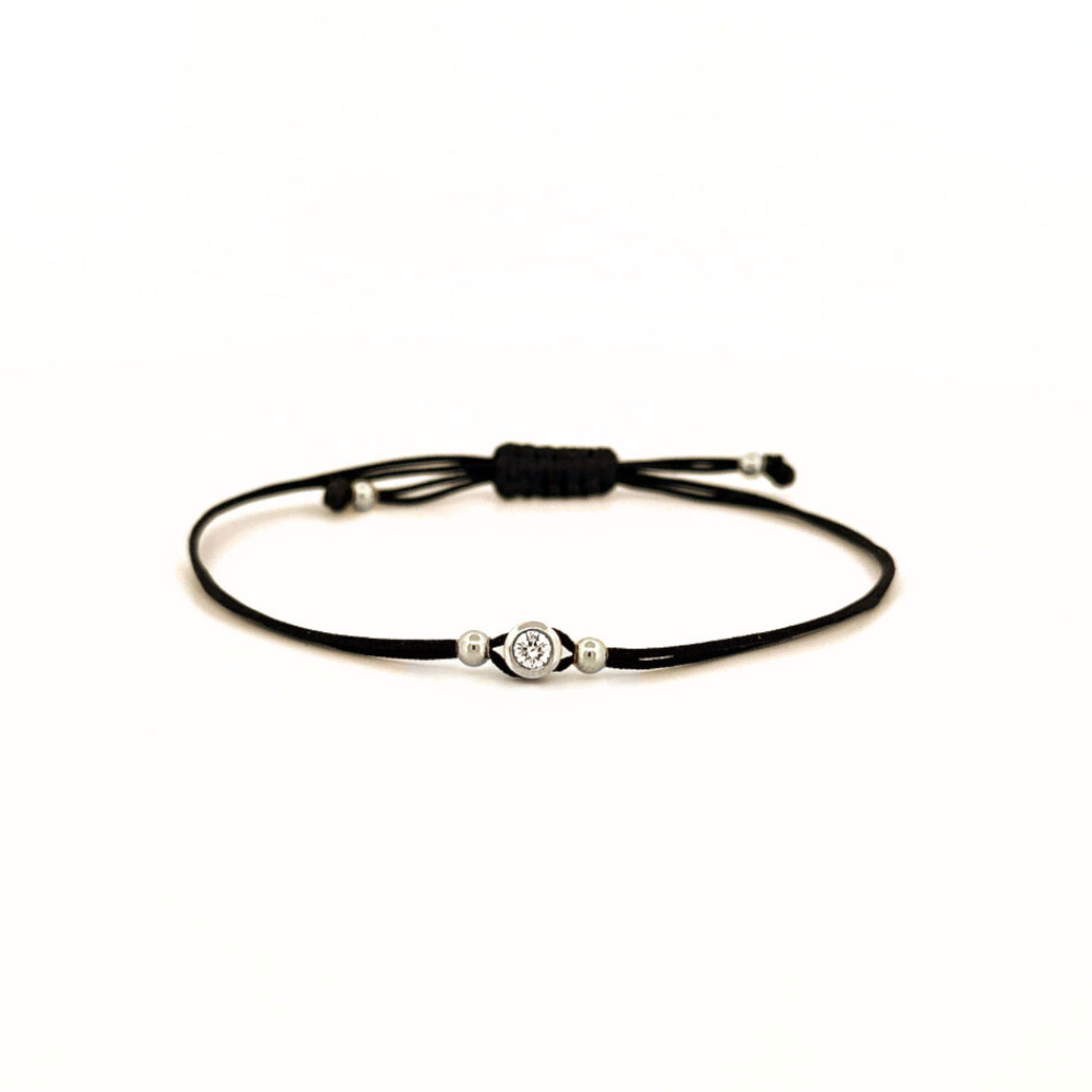 Náramek F Button, bílé zlato, diamant