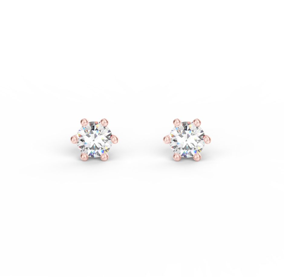 Náušnice Jessica 0,5 ct - růžové zlato, diamanty