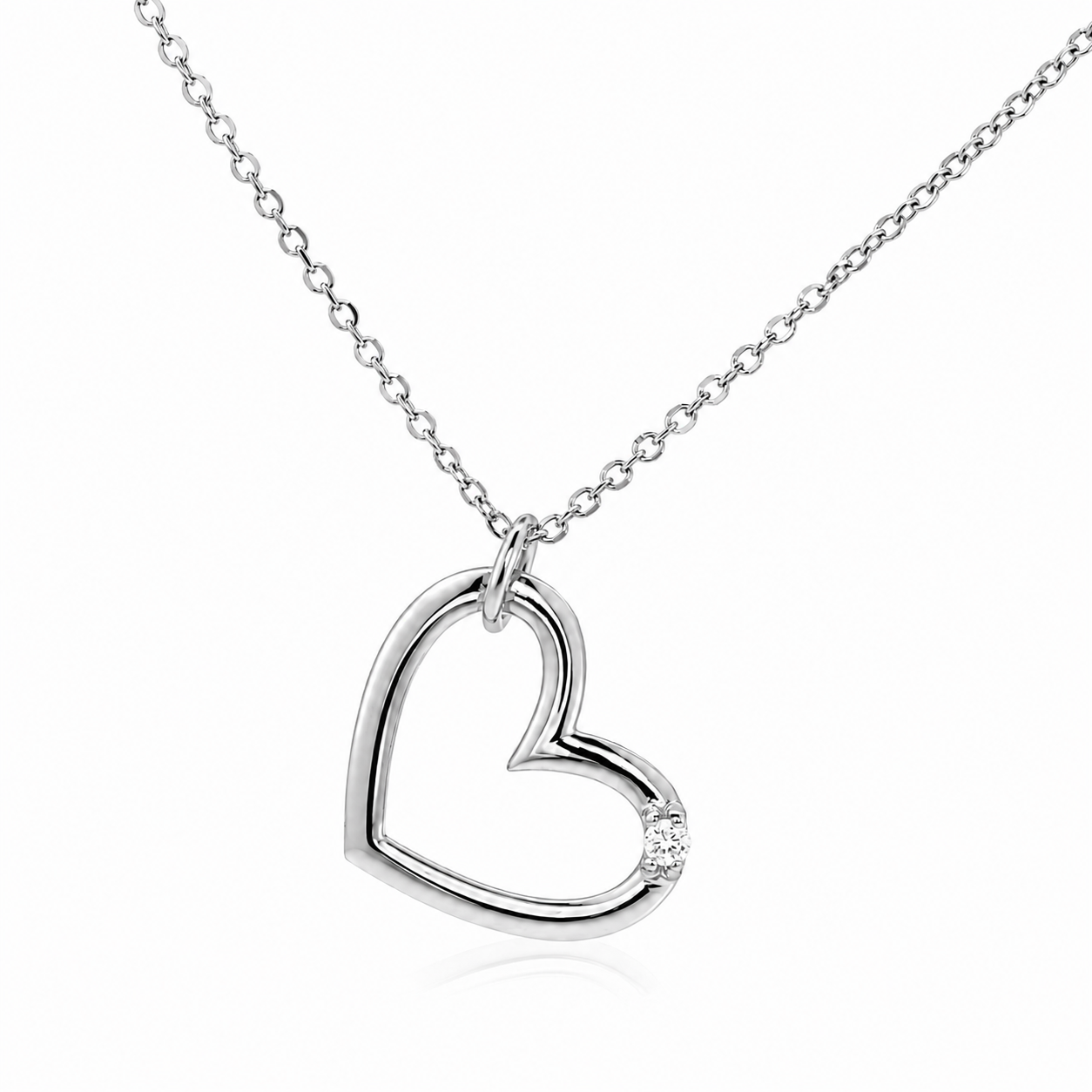 Přívěsek Heart Molly II - bílé zlato, diamant