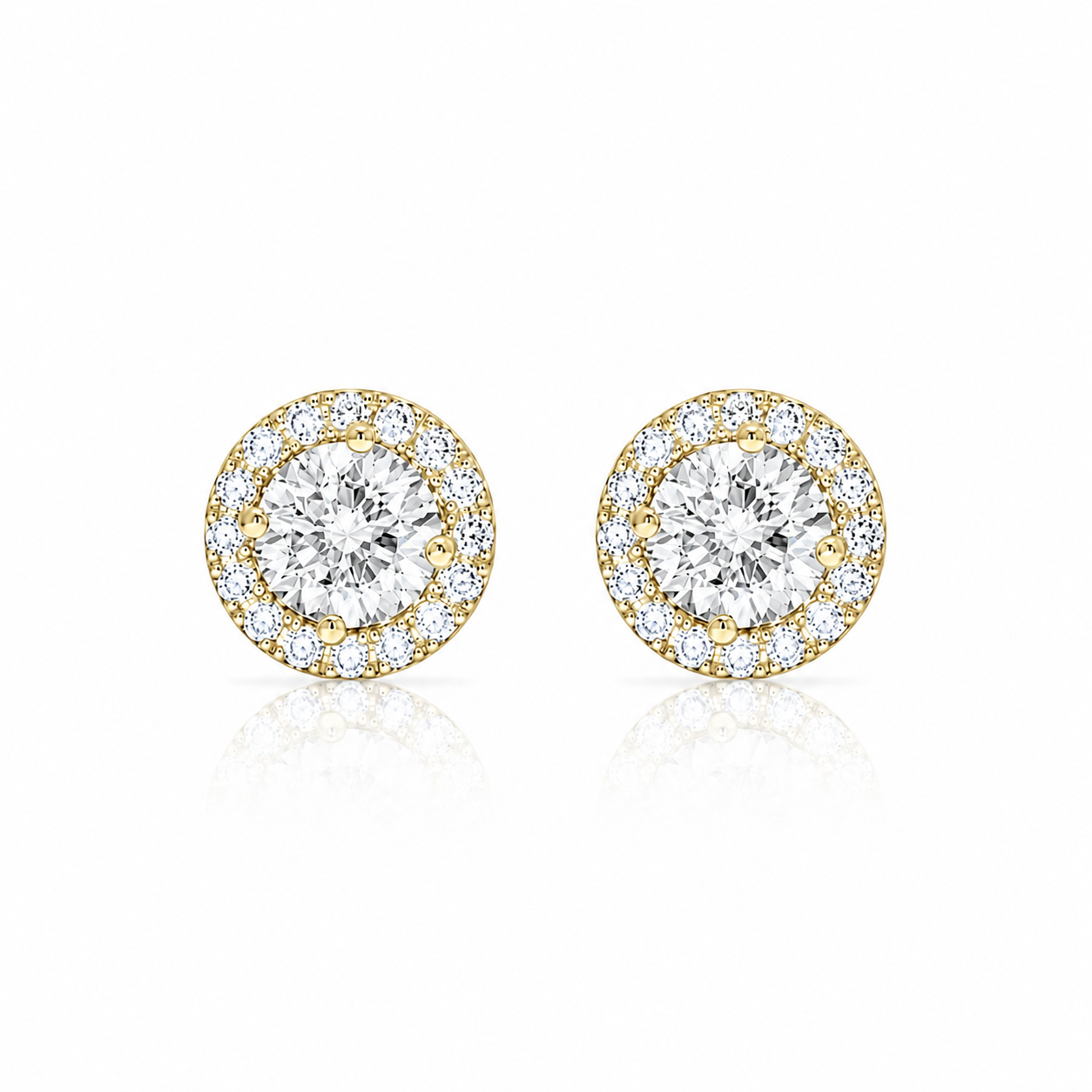 Náušnice Charlotte II - žluté zlato, diamanty