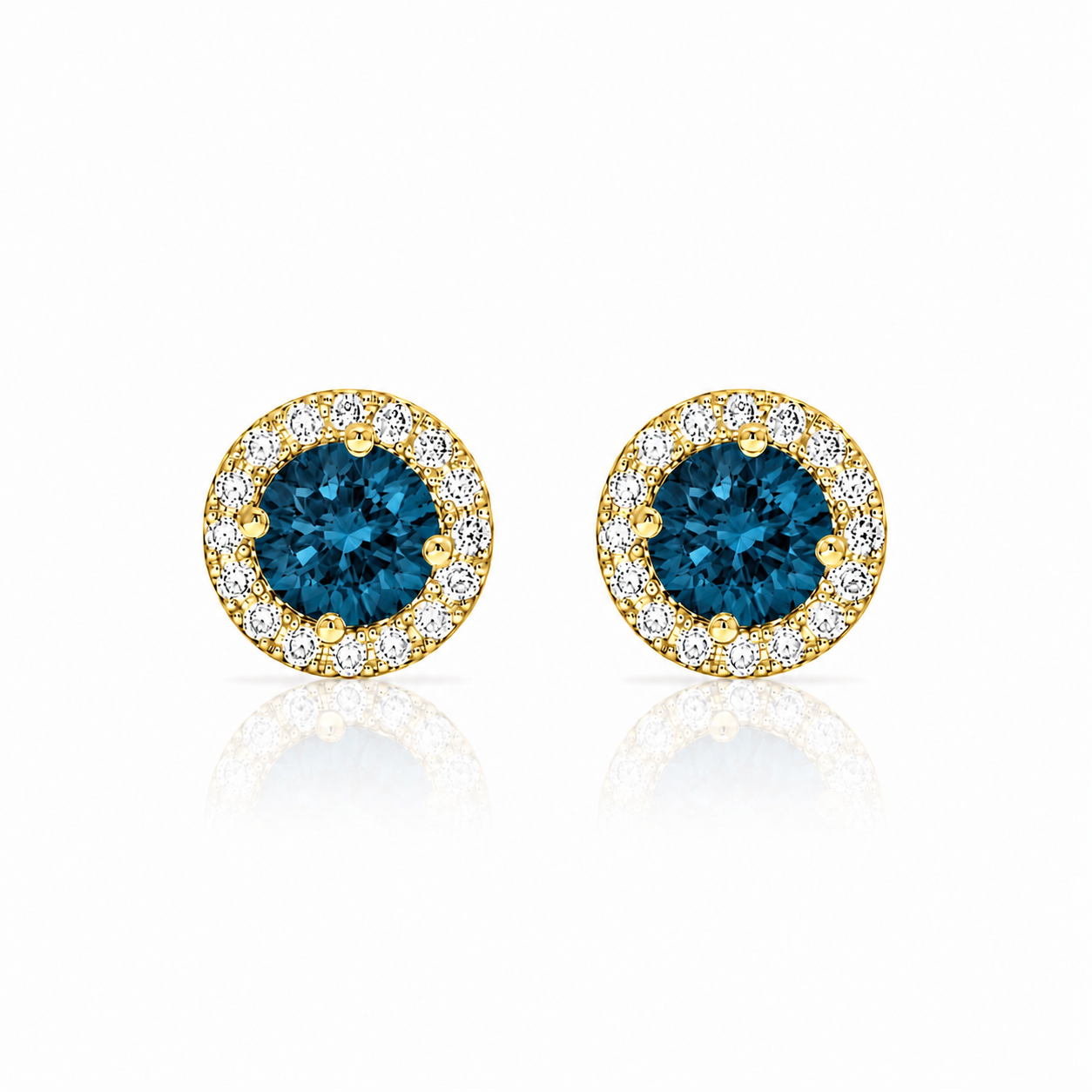Náušnice Charlotte II - žluté zlato, london topaz