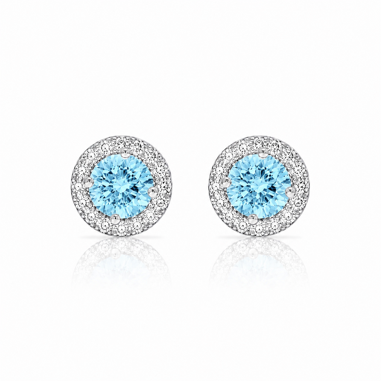 Náušnice Charlotte II - bílé zlato, swiss topaz