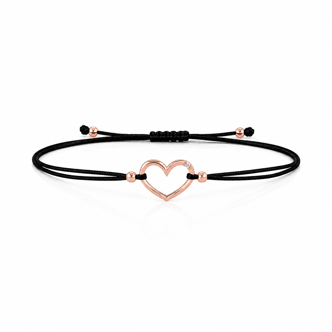 Náramek Heart, růžové zlato, diamant
