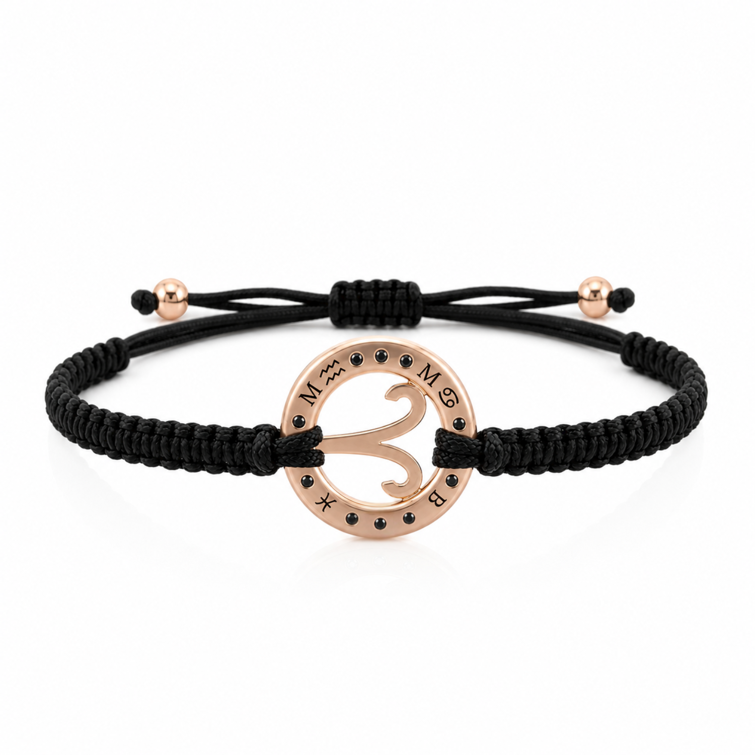 Náramek Zodiac - růžové zlato, černý diamant