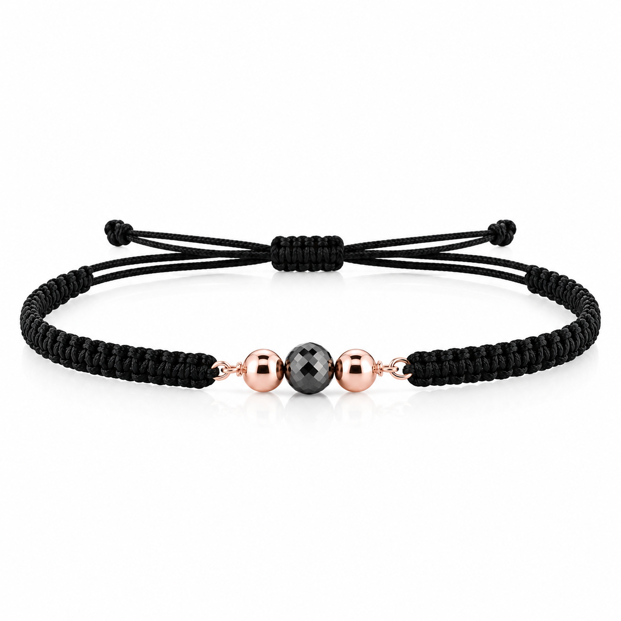 Shamballa s černým diamantem II - růžové zlato