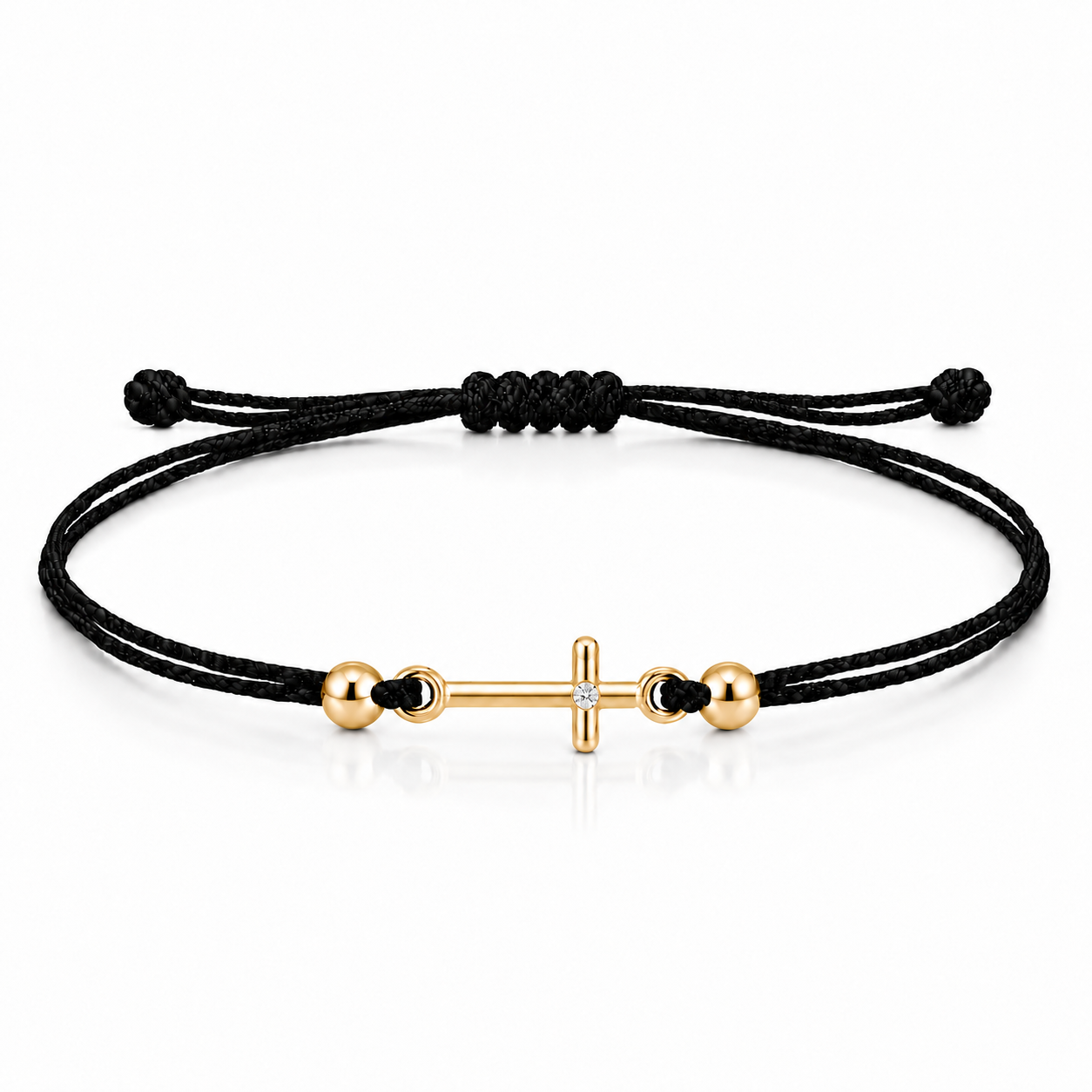 Náramek Cross - žluté zlato, diamant