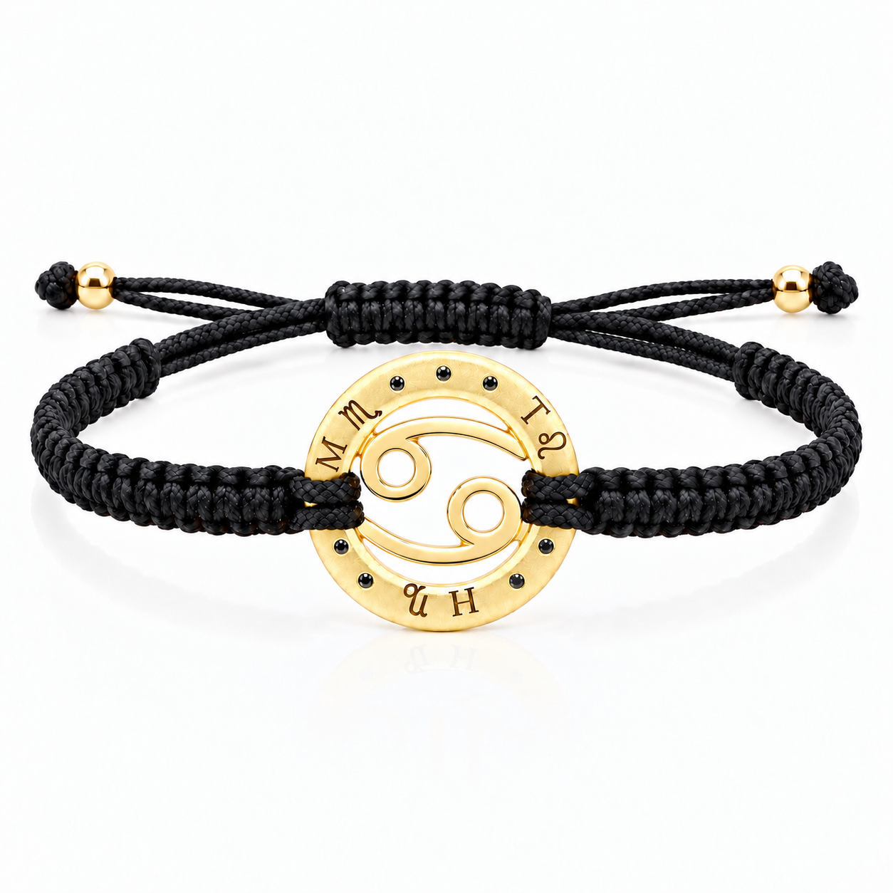 Náramek Zodiak Rak - žluté zlato, černý diamant