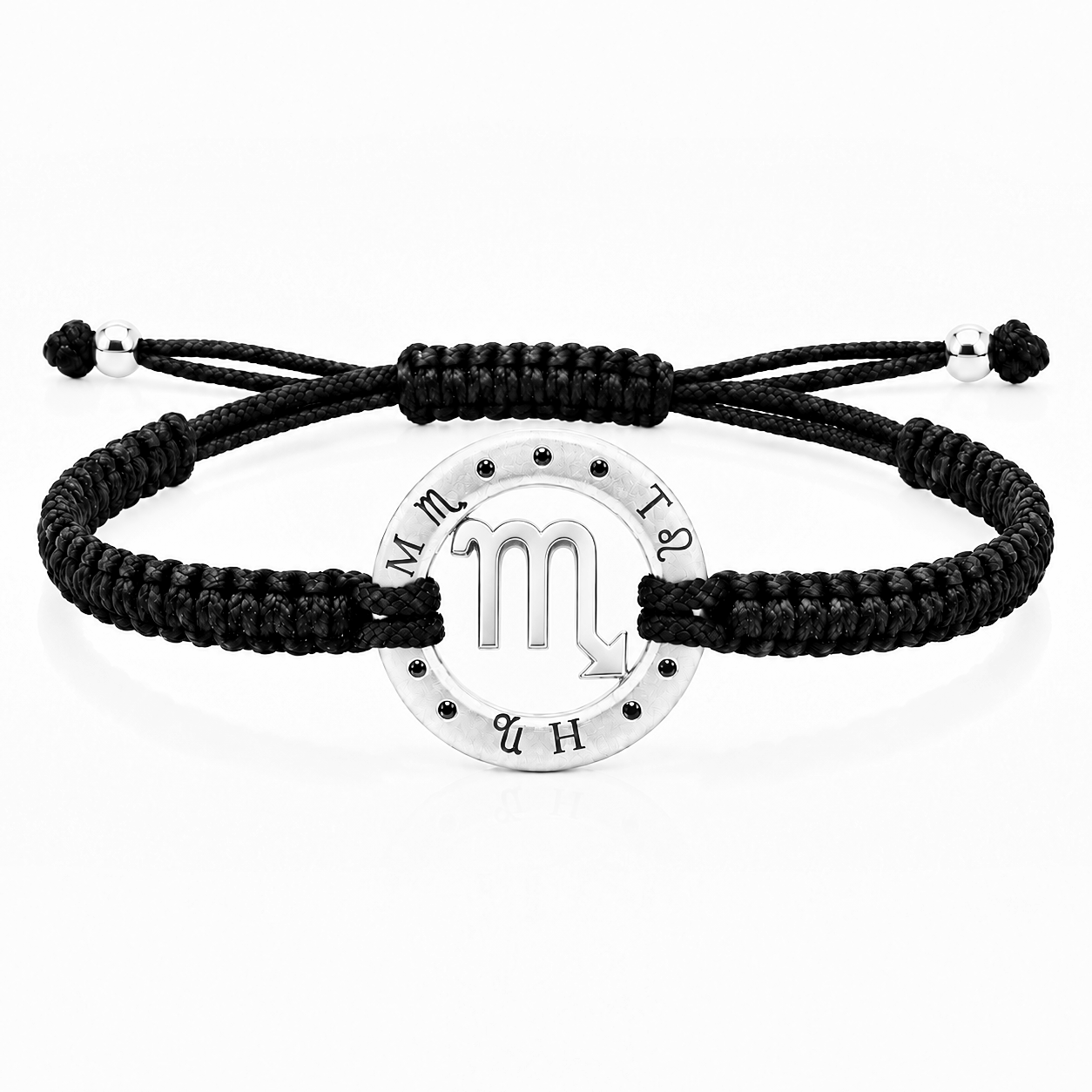 Náramek Zodiak Štír - bílé zlato, černý diamant